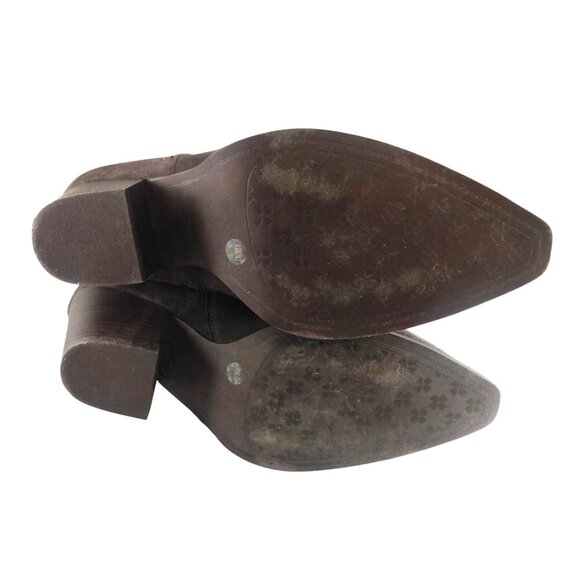 Lucky Brand Rupis Womens 9.5 Brown Suede Ankle Boot Studded Detailing/Block Heel - Picture 6 of 12